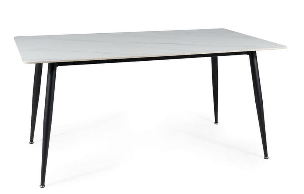 Veneti Jedálenský stôl JUSEF - 160x90, biely / čierny